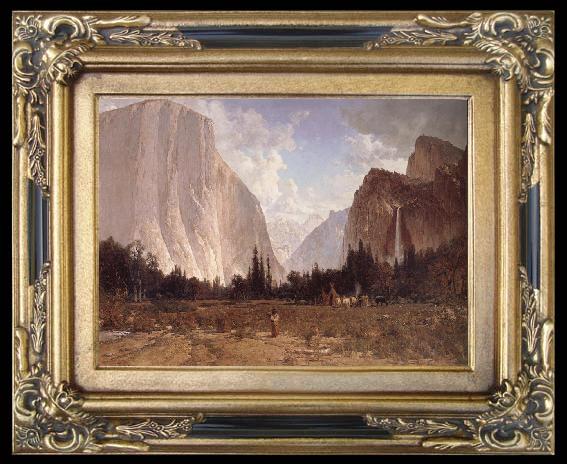 framed  Thomas Hill Bridal Vell Falls,Yosemite, Ta015